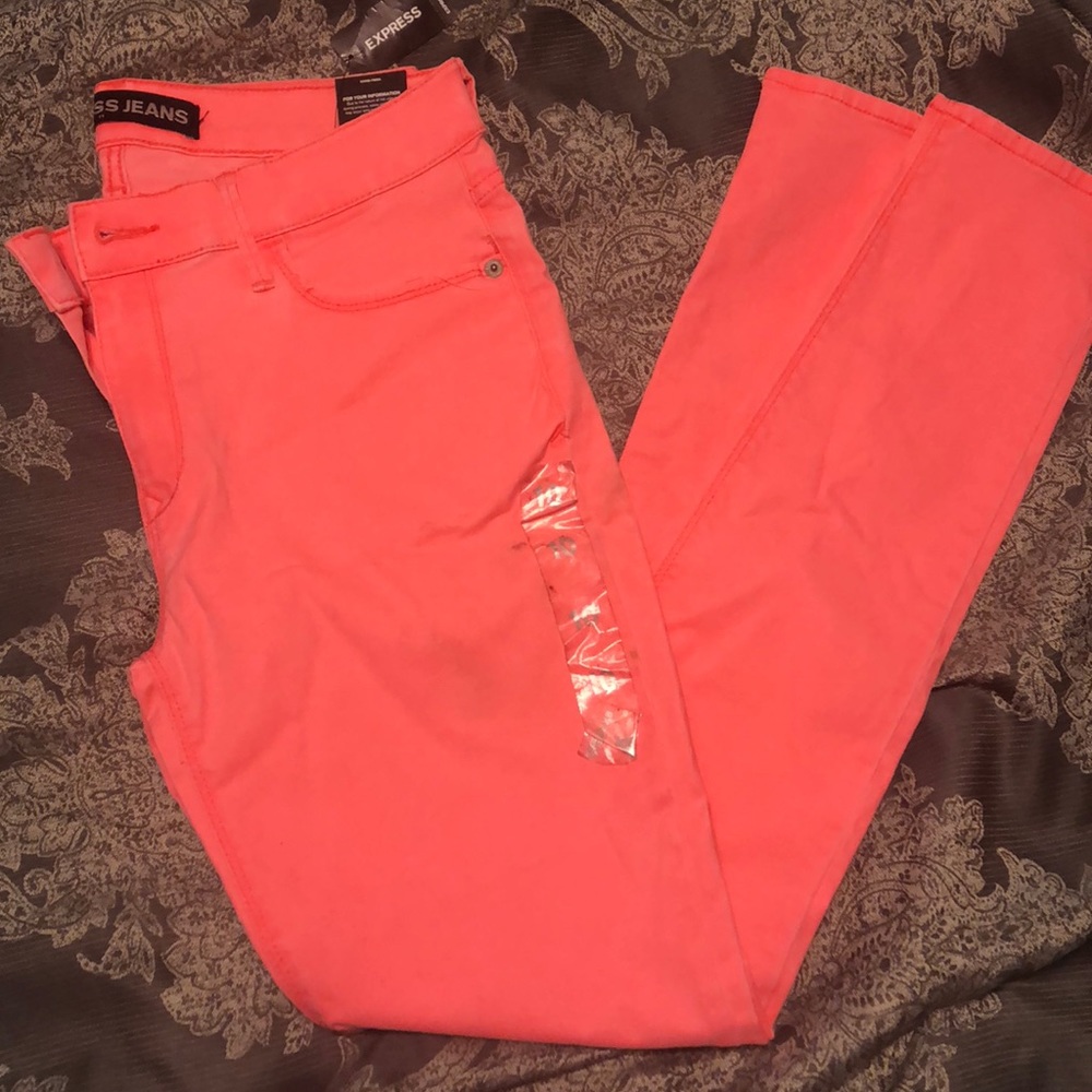 Neon pink Express mid rise legging